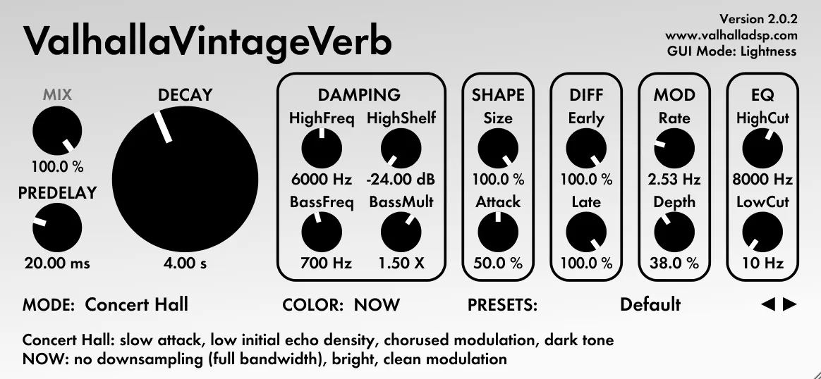 界面潮流的Valhalla混响延迟套装