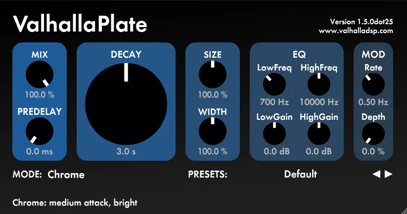 界面潮流的Valhalla混响延迟套装