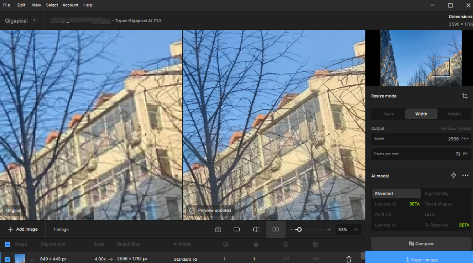 Topaz Gigapixel AI v7.2.1 解锁版 (图像无损放大工具)