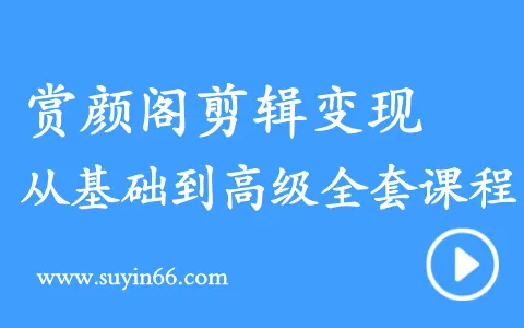 赏颜阁-剪辑、变现全套教学